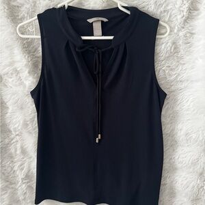 H&M Black Sleeveless Blouse with Tie Neck